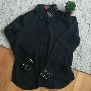 Vince Camuto Black Button Up Blouse